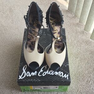 Sam Edelman Black and Cream Women's Heels
